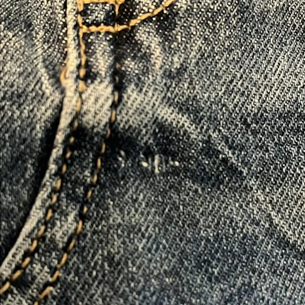 SO Blue Denim Mini Skirt Juniors Size 5 Jean Pockets Zipper Frayed Hem Y2K Edgy